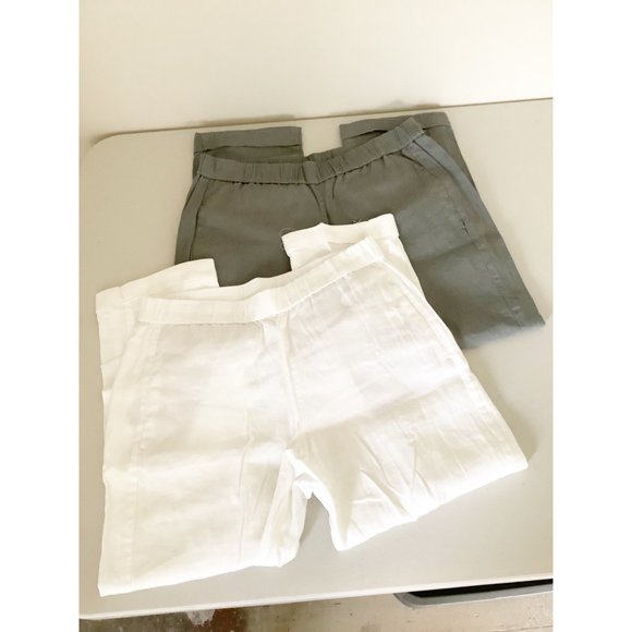 J. Jill Pants - J.Jill Linen Stretch Pants White, Gray Bundle SP